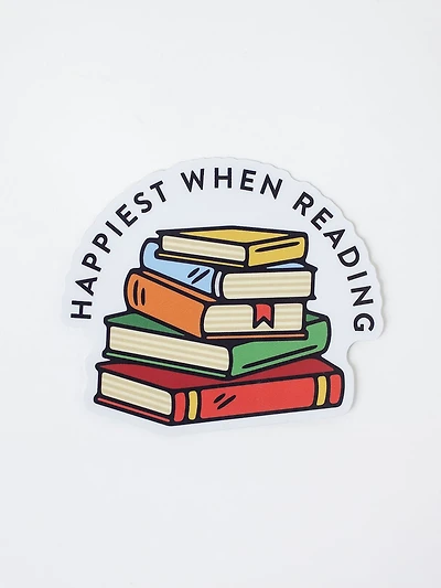 Happiest When Reading Sticker