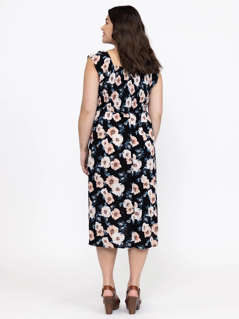 Women's Ruched Midi Dress