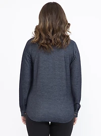 Women's Knit Denim Shirt