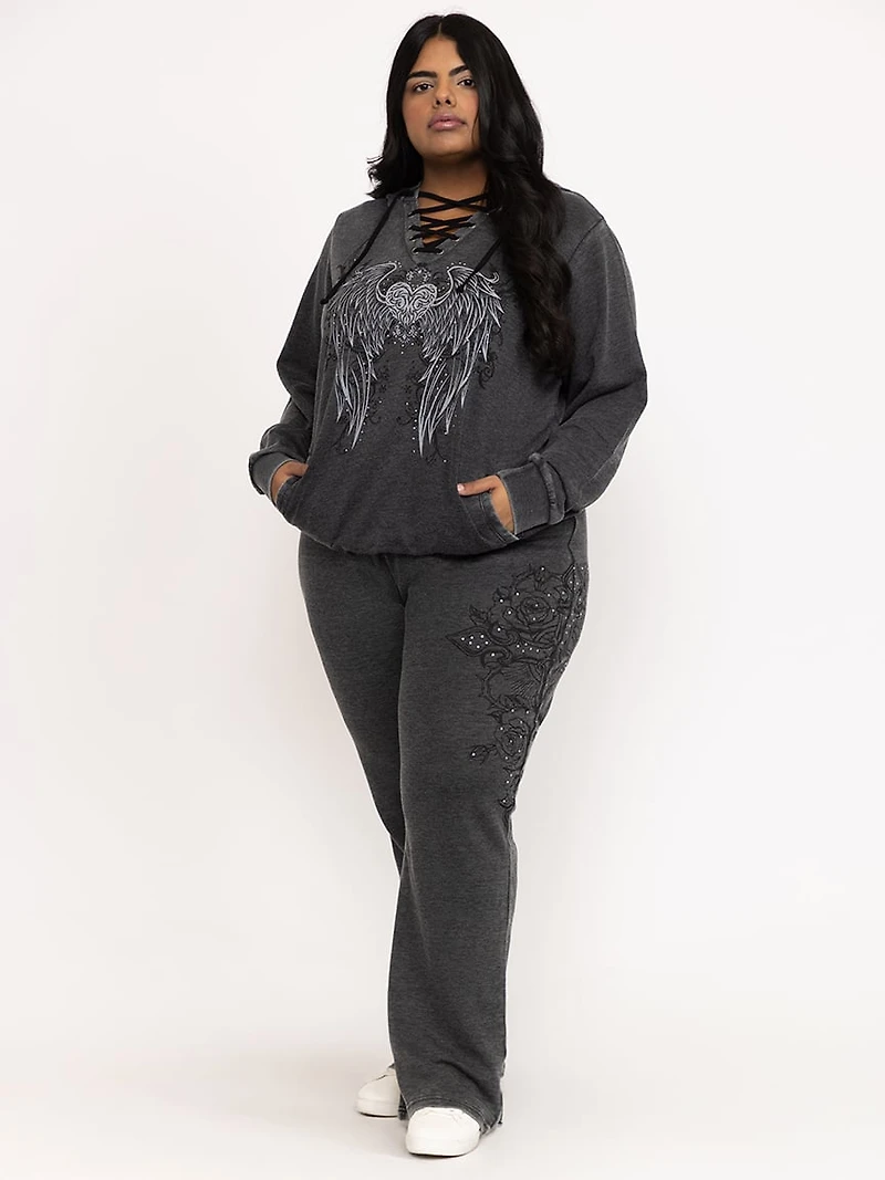 Women's Cross Print Fleeece Pant