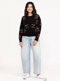Women's Cherry Button Front Cardigan