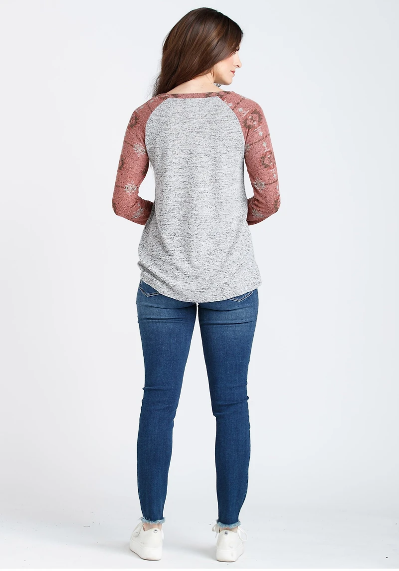 Women's Colour Block Twist Hem Top
