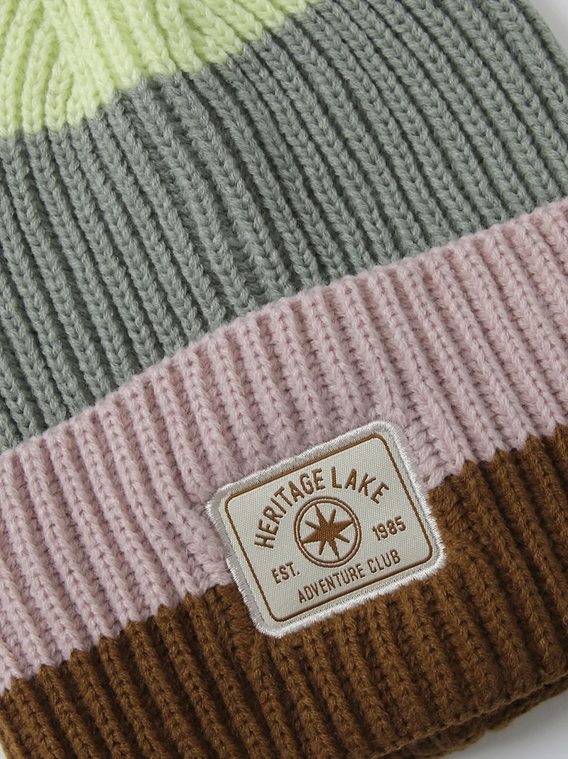 Pastel Stripe Cuff Beanie