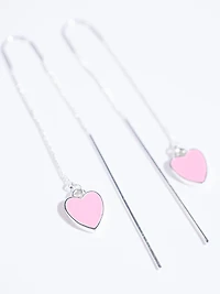 Women's Pink Heart Earrings