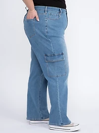 Women's Plus High Rise 90's Loose Cargo Jeans