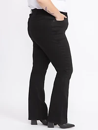 Women's Plus 2 Button Black Baby Boot Jeans