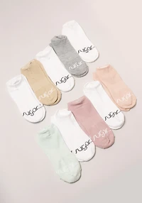 Sugar 10 Packk No Show Pastel Socks