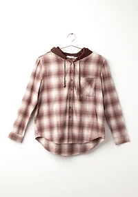 Women's Flannel Plaid Hoodie