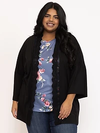 Women's Crochet Trim Cardigan