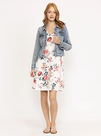 Women's Light Wash Cropped Denim Jacket