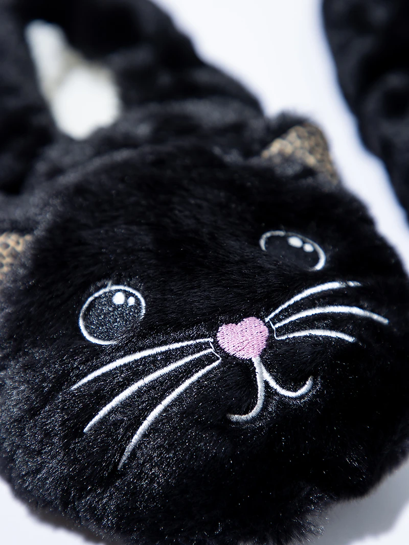 Women's Black Cat Slippers