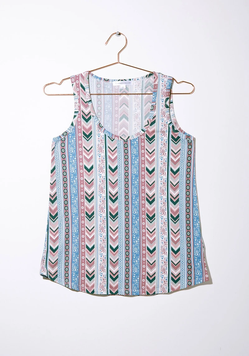 Women's Geometric Scoop Neck Tank