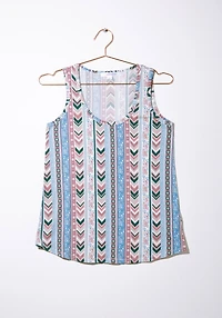 Women's Geometric Scoop Neck Tank