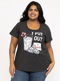 Women's Put Out For Santa Scoop Neck Tee