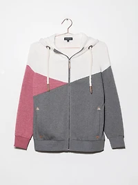 Women's Color Block Zip Hoodie