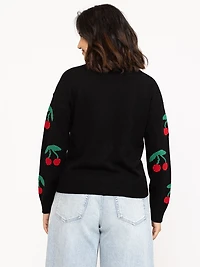 Women's Cherry Button Front Cardigan