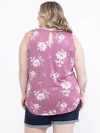 Women's Floral Lace Neck Tank