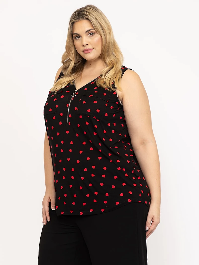 Women's Mini Heart Print Tank