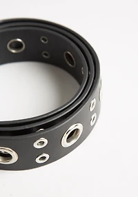 Women's Black Grommet Belt