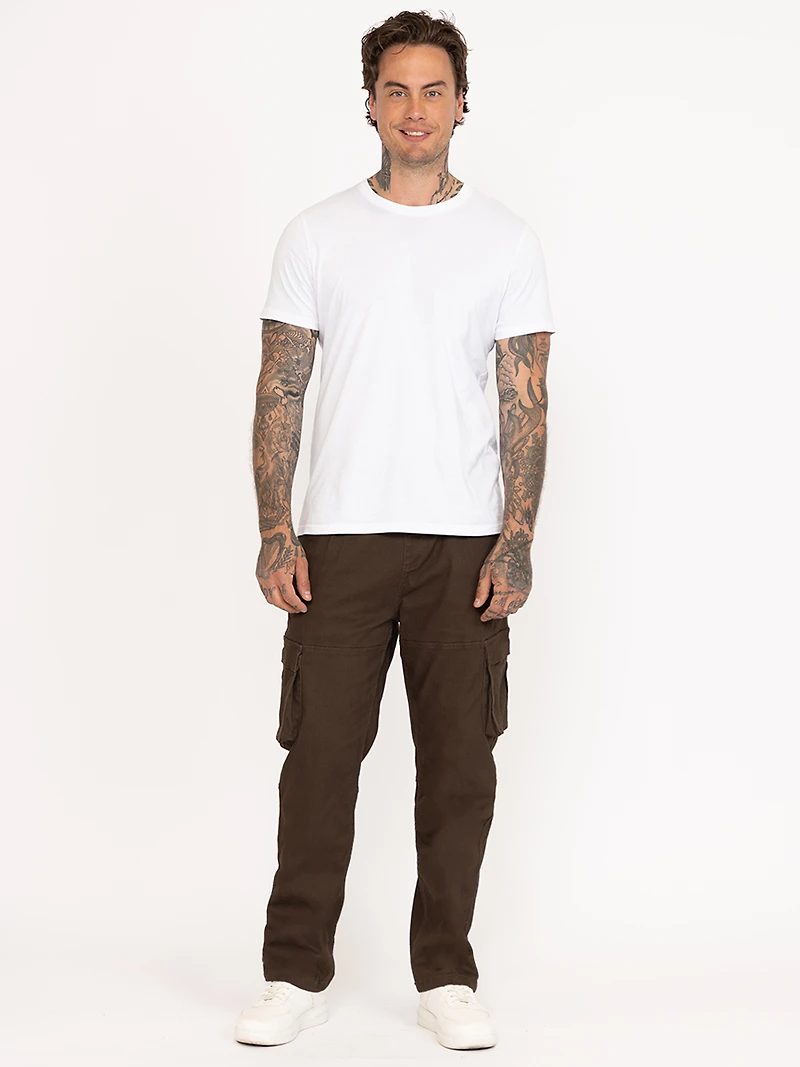 DNM WORKS Men's Brown Cargo Sneaker Pant