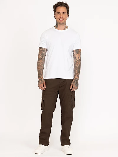 DNM WORKS Men's Brown Cargo Sneaker Pant