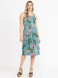 Women's Smocked Button Front Dress