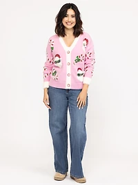 Women's Festive Button Front Cardigan