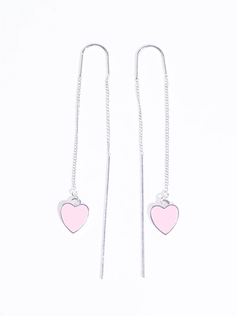 Women's Pink Heart Earrings