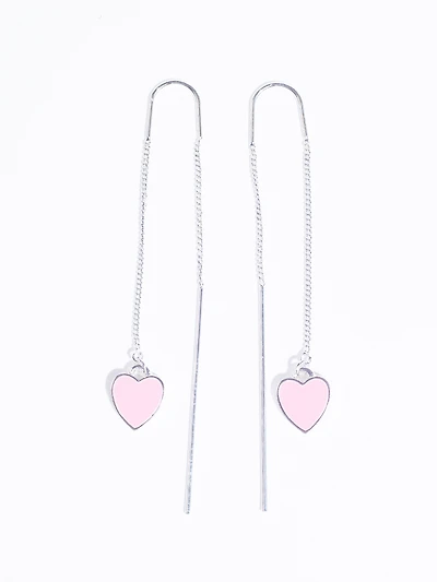 Women's Pink Heart Earrings