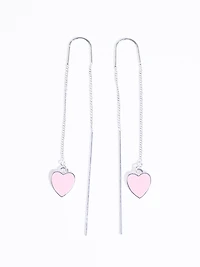 Women's Pink Heart Earrings