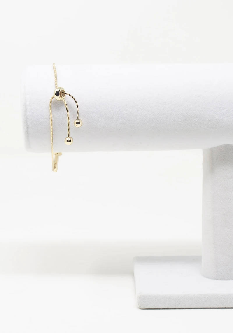 Pave Bow Bolo Gold Bracelet