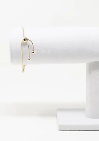 Pave Bow Bolo Gold Bracelet