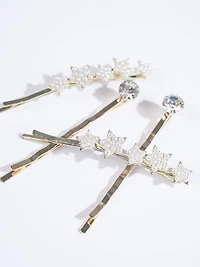 4Pk Star Hair Pins