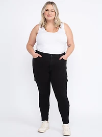 Women's Black Wash Cargo Skinny Jeans