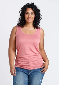 Women's Scoop Neck Side Ruched Tank