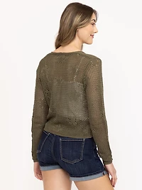 Women's Daisy Stitch Tie Front Cardigan