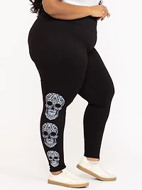 Women's Rhinestone Skull Legging