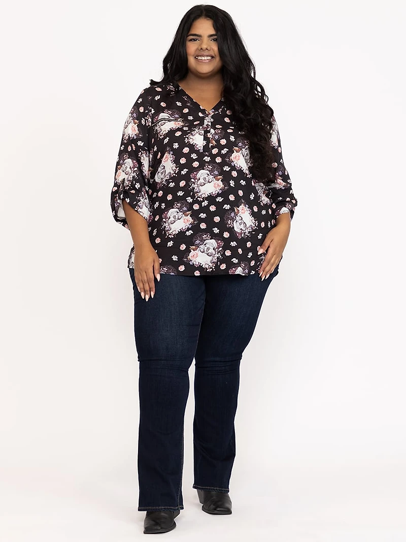 Women's Skull Floral Blouse
