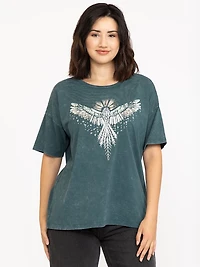 Women's Washed Eagle Oversized Tee