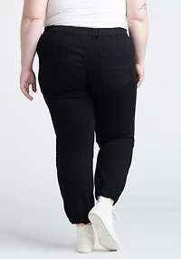 Women's Plus Black Surplus Pocket Denim Jogger
