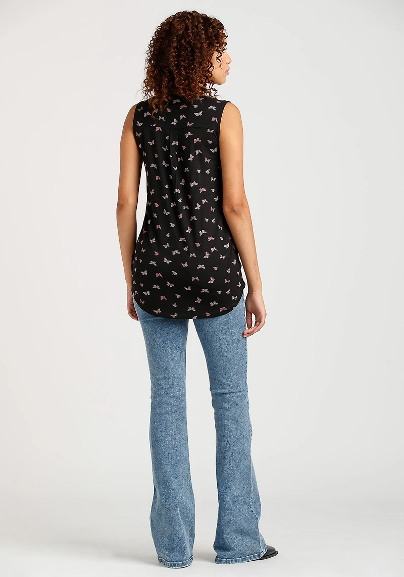 Women's Butterfly Half Zip Tank