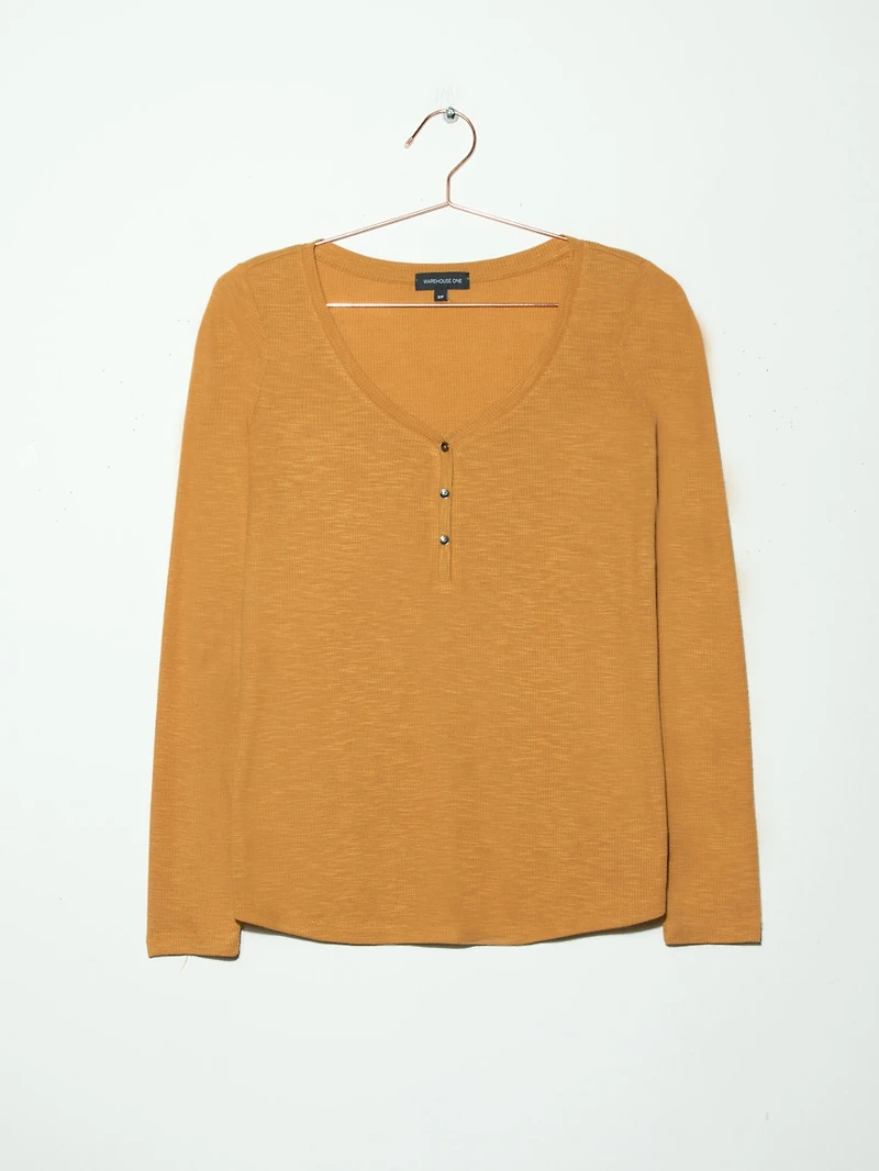 Women's Ribbed Henley Tee