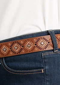 Embroidered Brown Belt