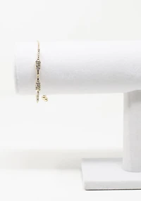 Pave Bow Bolo Gold Bracelet