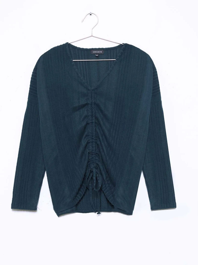 Women's Ruched Front Rib Top