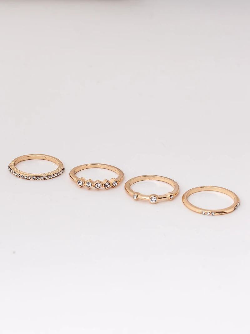 Women's Gold and Crystal Rings