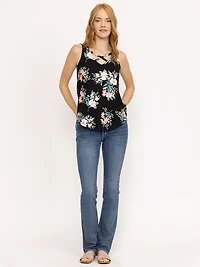 Women's Floral Criss Cross Tank
