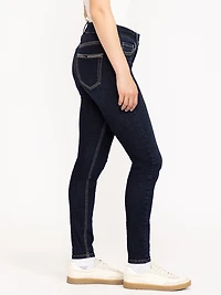 Women's Dark Wash Thick Stitch Skinny Jean