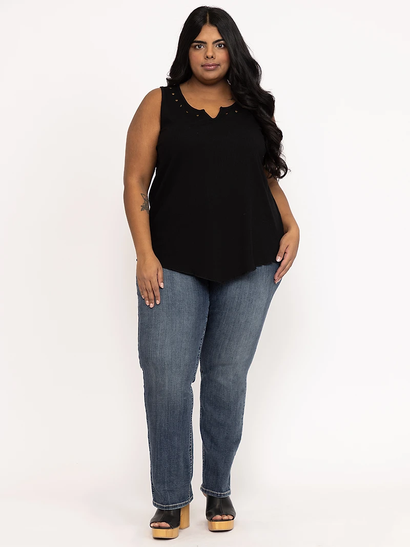 Women's Rib Split Neck Tank