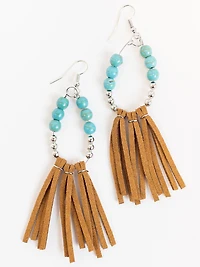 Women's Bead & Fringe Earrings